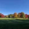 A sunny day view of a green at Upper Canada Golf Course.
