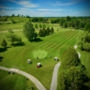 Aerial view of a green from Deer Run Golf Course.