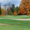 A fall day view of a hole at Mill Run Golf Club.