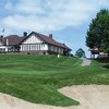 A view of the 18th green with clubhouse in background at Renfrew Golf Club