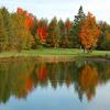 A view over the water of the 6th green at Richmond Centennial Golf Club (Ottawa Golf)