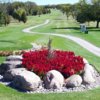 A view of a tee at Wolf Run Golf Club