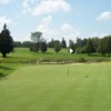 A view of a hole with water coming into play at Wolf Run Golf Club