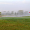 A view of a green with water coming into play at St. Clair Parkway Golf Course