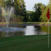A view of a green with water coming into play at Sand Point Golf Course