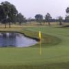 A view of a hole with water coming into play at Pointe West Golf Course