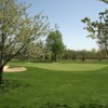 A view of green #3 protected by bunkers at Cherry Hill Club