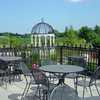 View from the patio overlooking the garden at Rockway Vineyards Golf Course