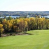 A fall day view of a fairway at Beauty Bay Golf Course