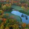Aerial view of the 18th and 9th holes at Thundering Waters Golf Club