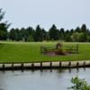 A view over the water of a green at Deer Run Golf Course