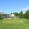 A view of a green and the clubhouse in background at Elmira Golf Club