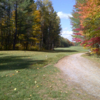 A fall day view of a tee at Roanoke Golf Club