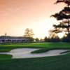 A view of a hole and the clubhouse at Rattlesnake Point Golf Club.